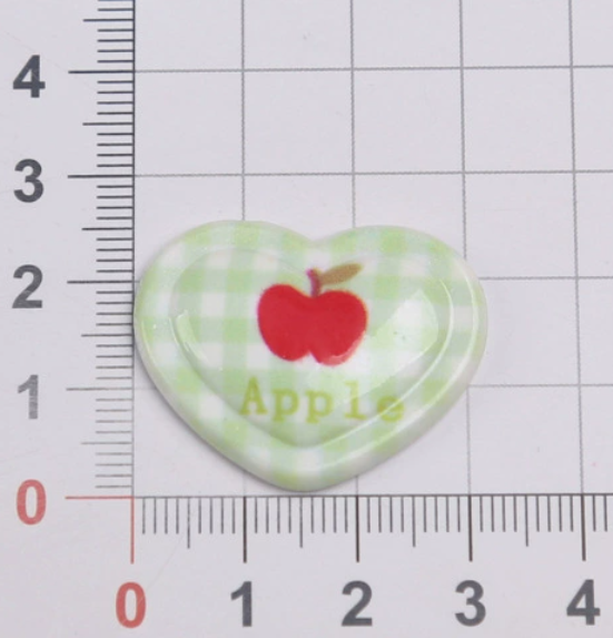 Phone Cases Junk - 10 Pcs Heart-shaped Apple Resin Accessories