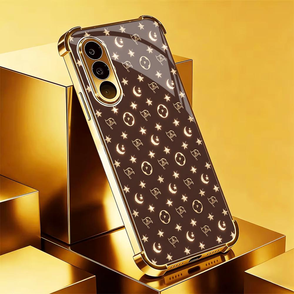 Phone Cases Quad Lock - High-end Luxury Brown & Gold phone