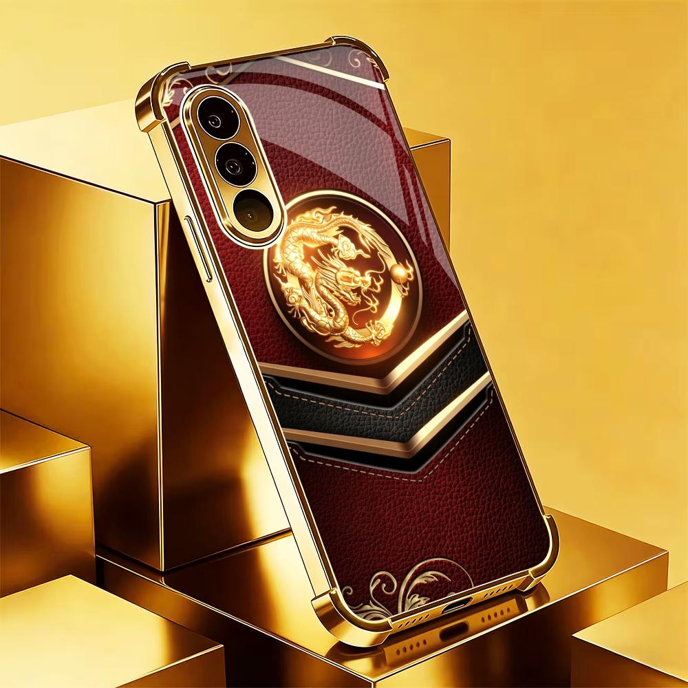 Phone Cases Quad Lock - Luxurious dragon pattern phone case s26