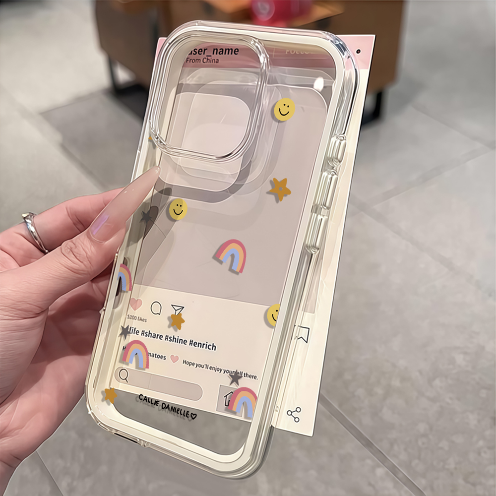 Phone Cases Cute - Cute Rainbow Clear Phone Case For