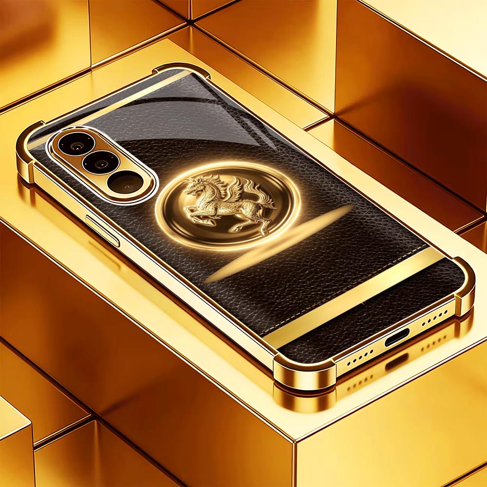 Phone Cases Quad Lock - High-end Brown gold horse phone case