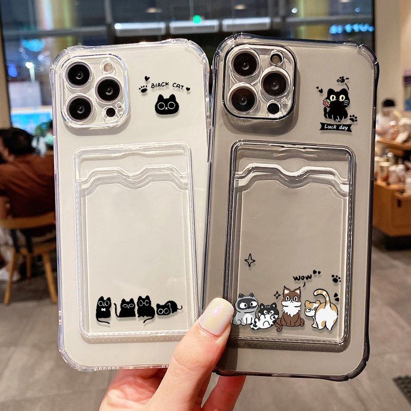 Phone Cases Holder - Cute Black Cat Phone Case For