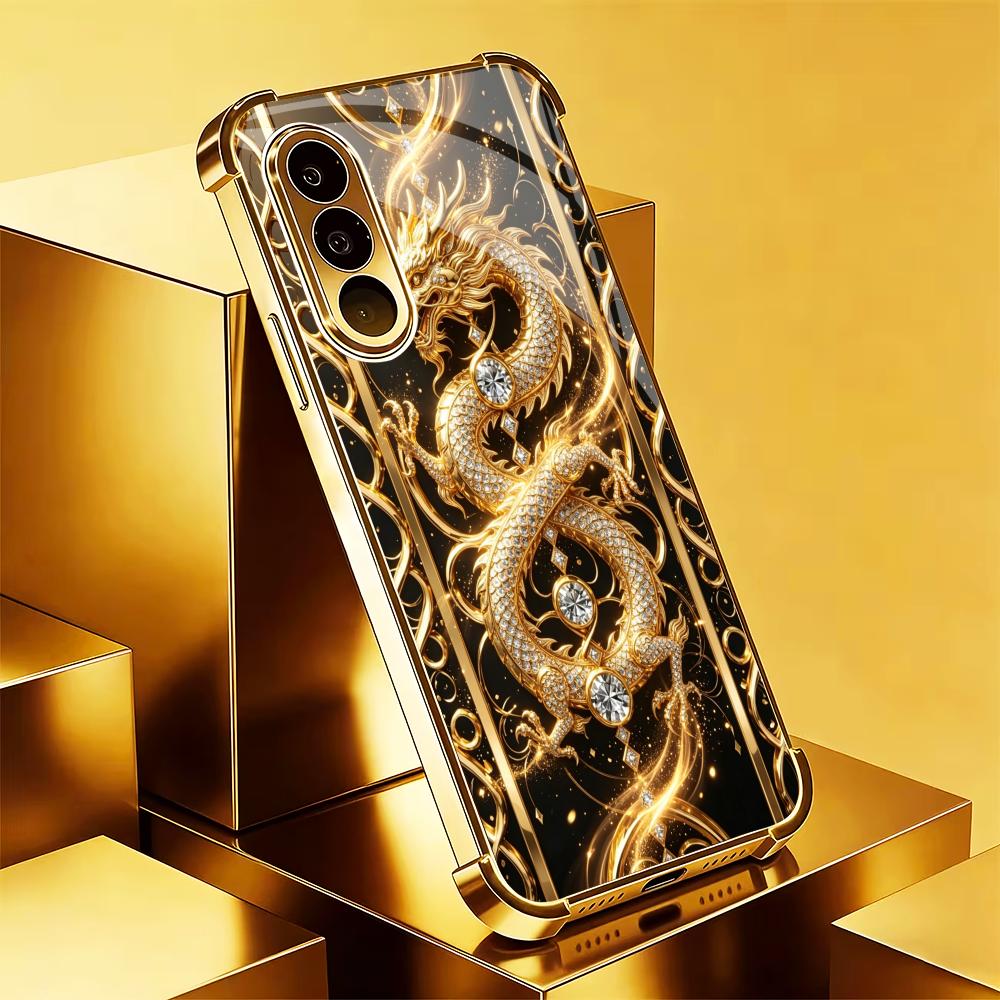 Phone Cases Quad Lock - High-end golden dragon phone case s26