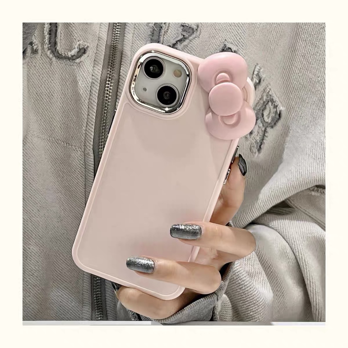 Phone Cases Junk - Simple pink bow silicone phone case