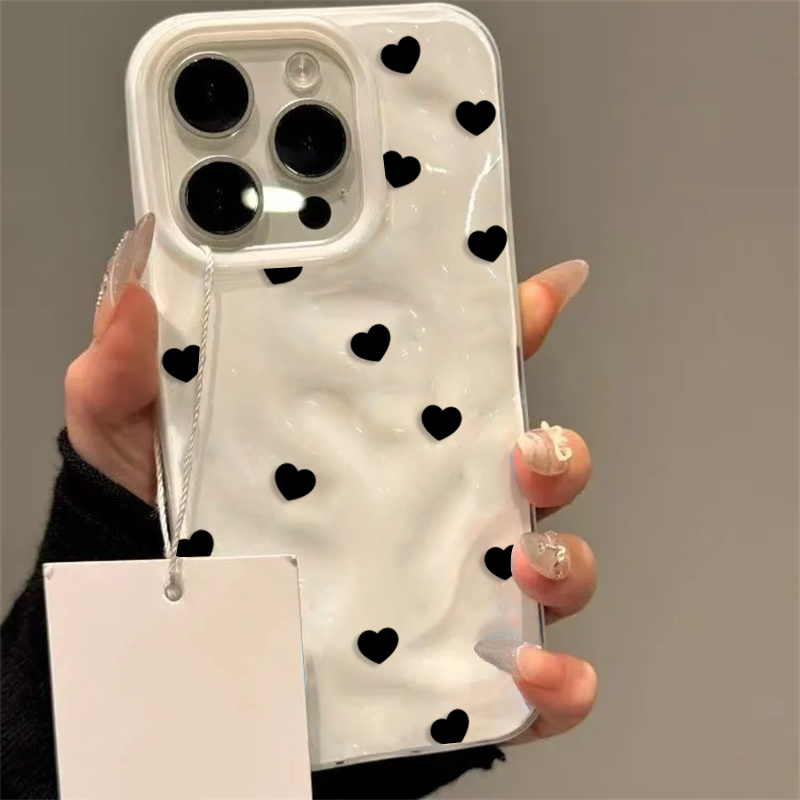 Aesthetic Cute Black Heart Sho - đánh giá và giá Phone Cases Cute