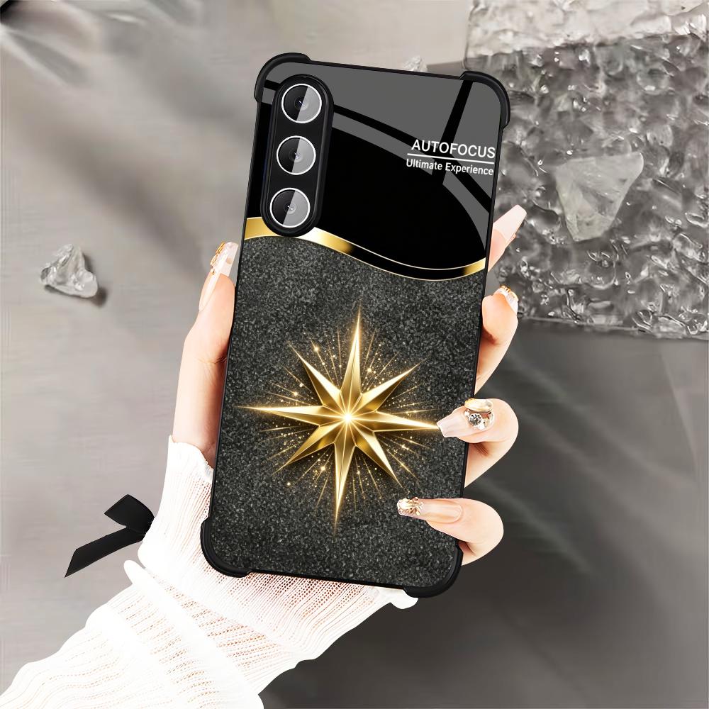Black Shiny Gold Star phone ca - đánh giá và giá Phone Cases Quad Lock