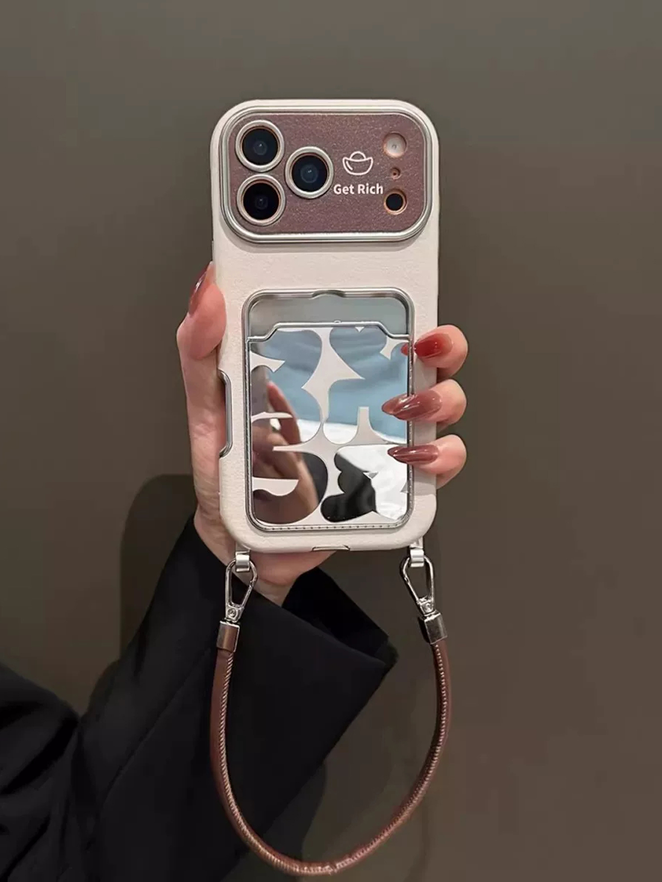 Luxury Leather Mirror Card Hol - đánh giá và giá Phone Cases With Card Holder