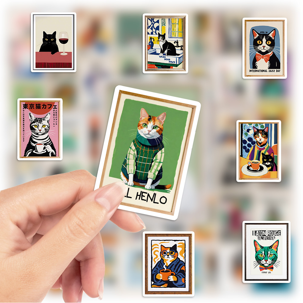 Cute Cat Poster Stickers Water - đánh giá và giá Phone Cases Junk