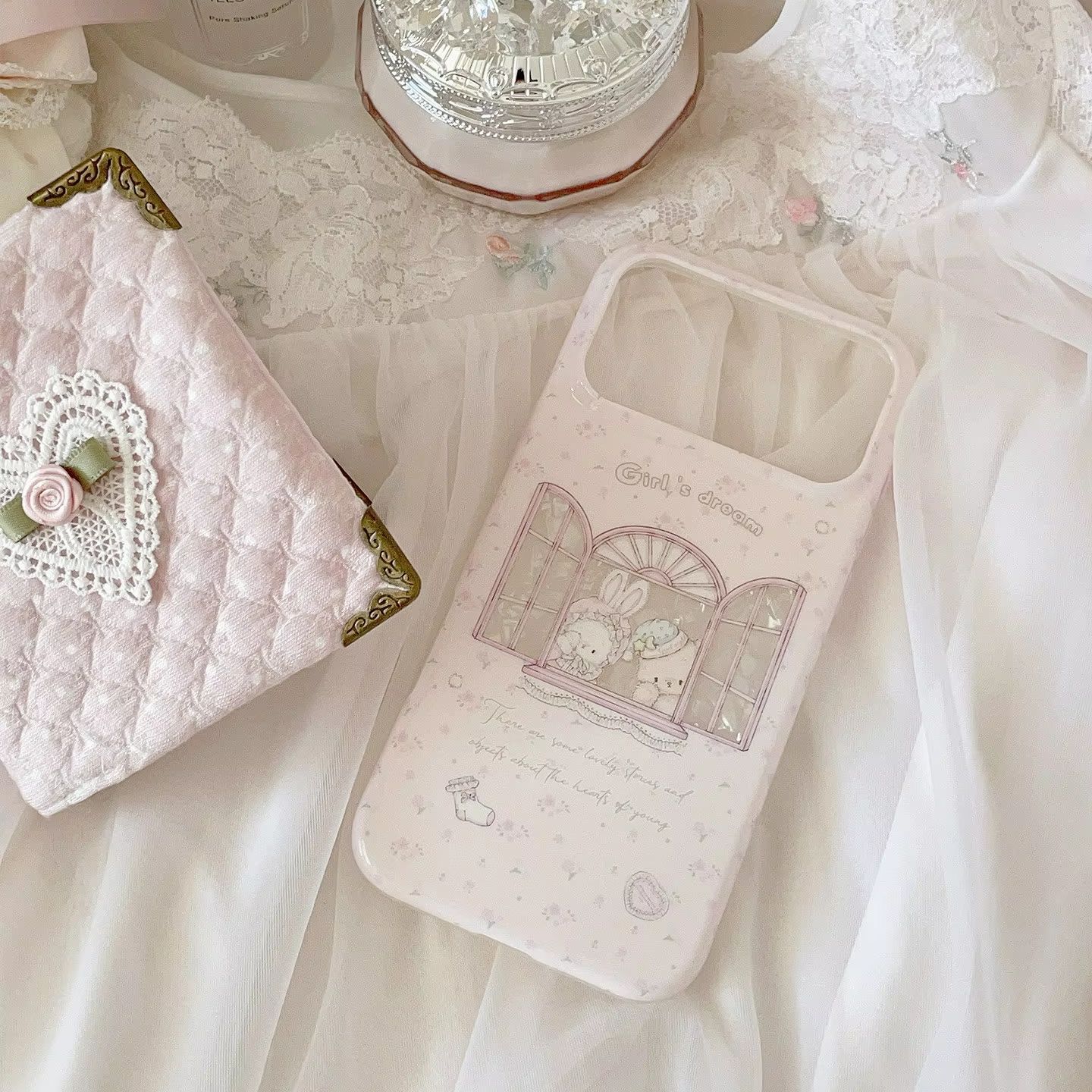 Kawaii Bunny Bear Floral Pink  - đánh giá và giá Phone Cases For Girls