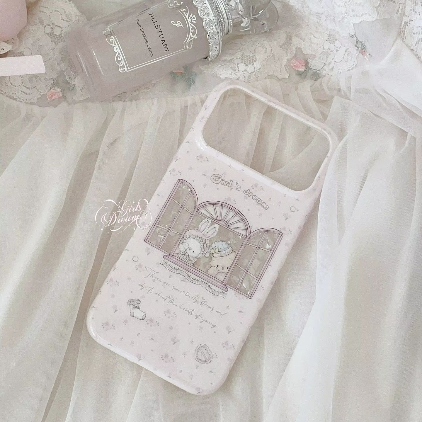 Kawaii Bunny Bear Floral Pink  - đánh giá và giá Phone Cases For Girls