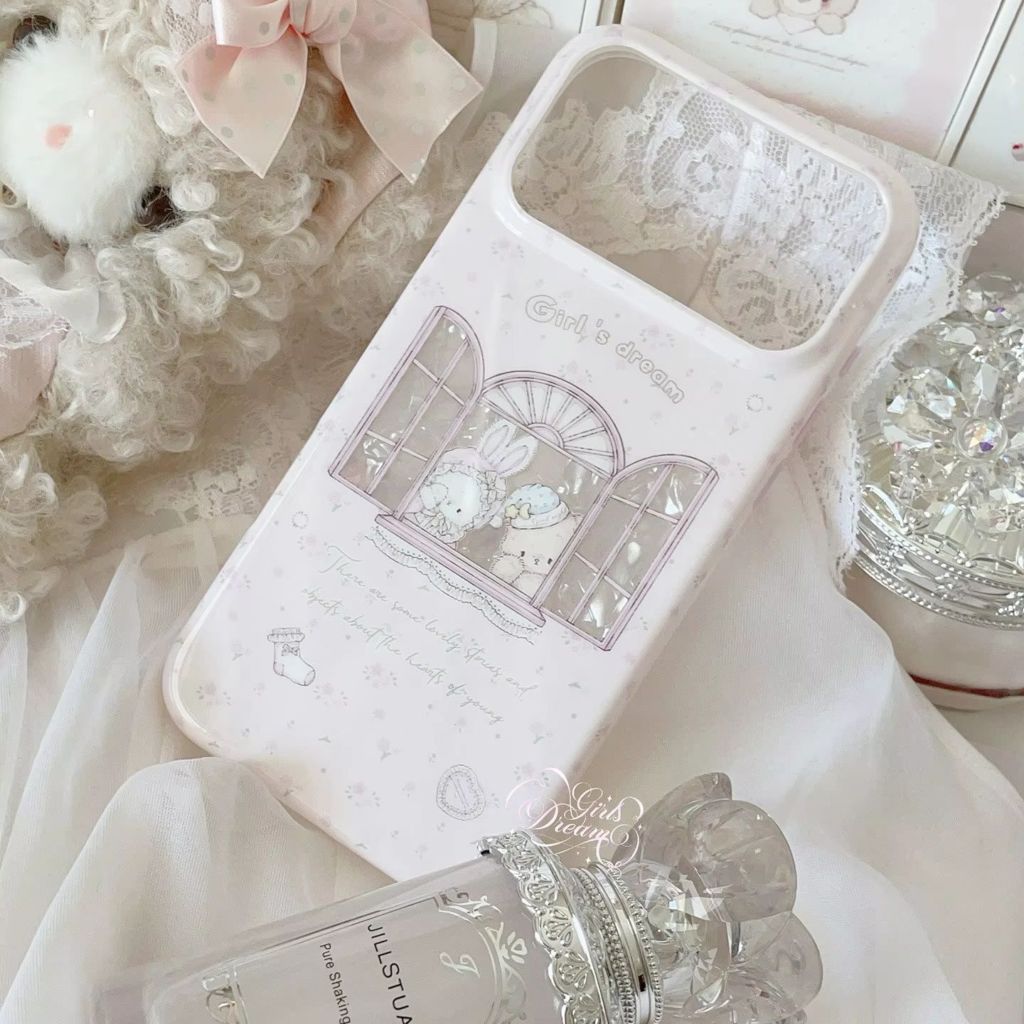 Kawaii Bunny Bear Floral Pink  - đánh giá và giá Phone Cases For Girls