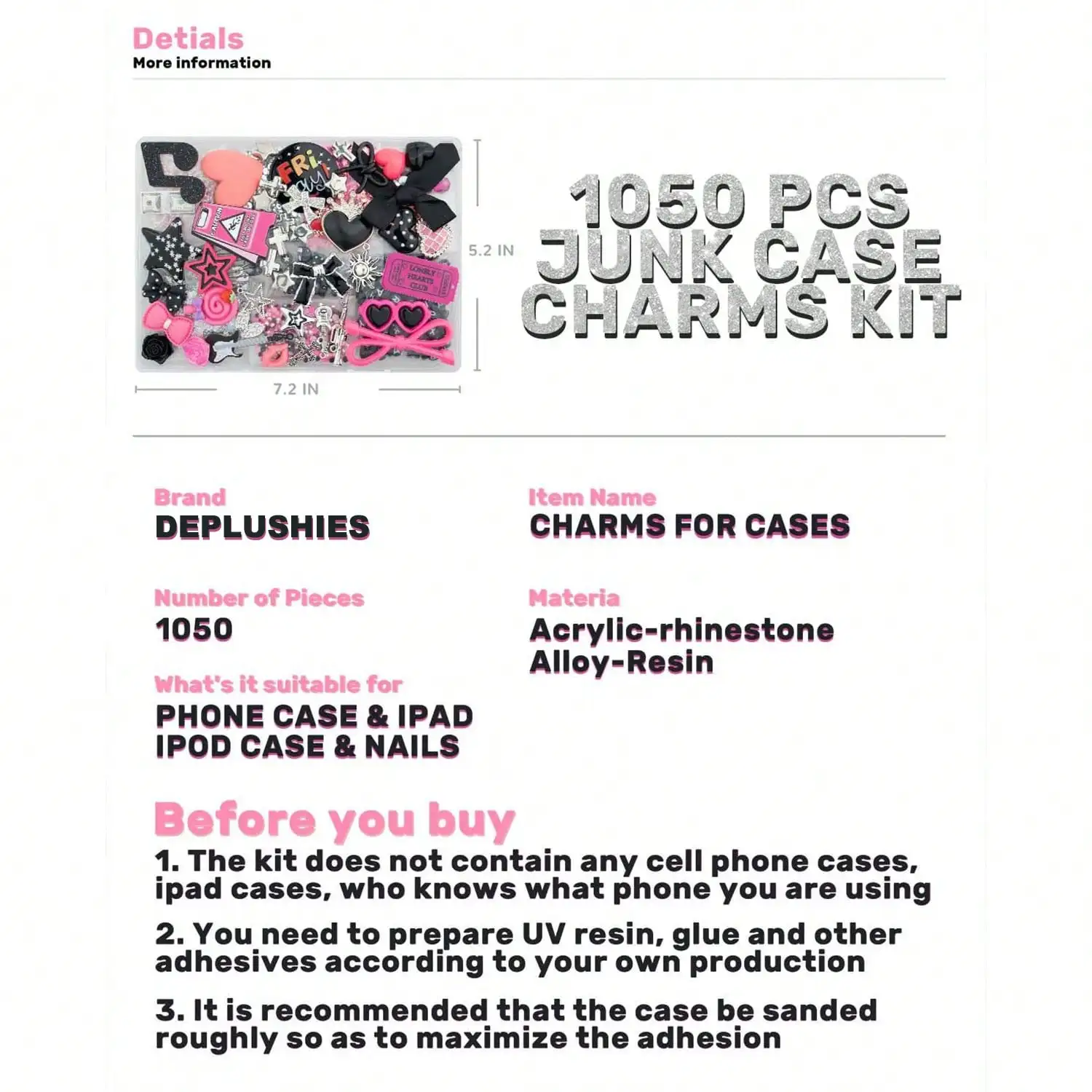 1050 Pcs Junk Phone Case Charm - đánh giá và giá Phone Cases Junk
