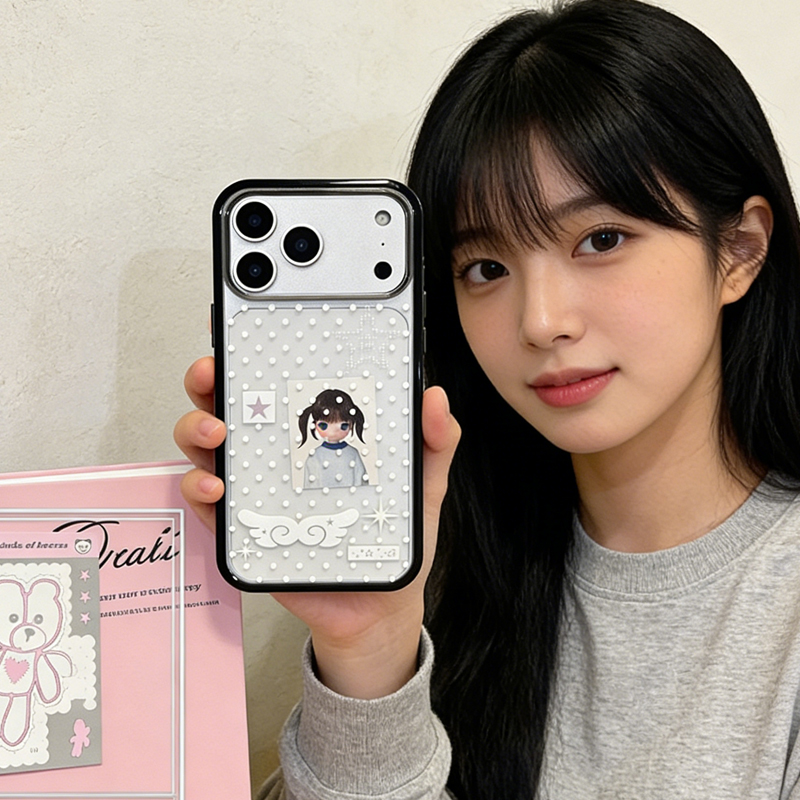 Ins Korean Girl Polka Dots Win - đánh giá và giá Phone Cases For Girls