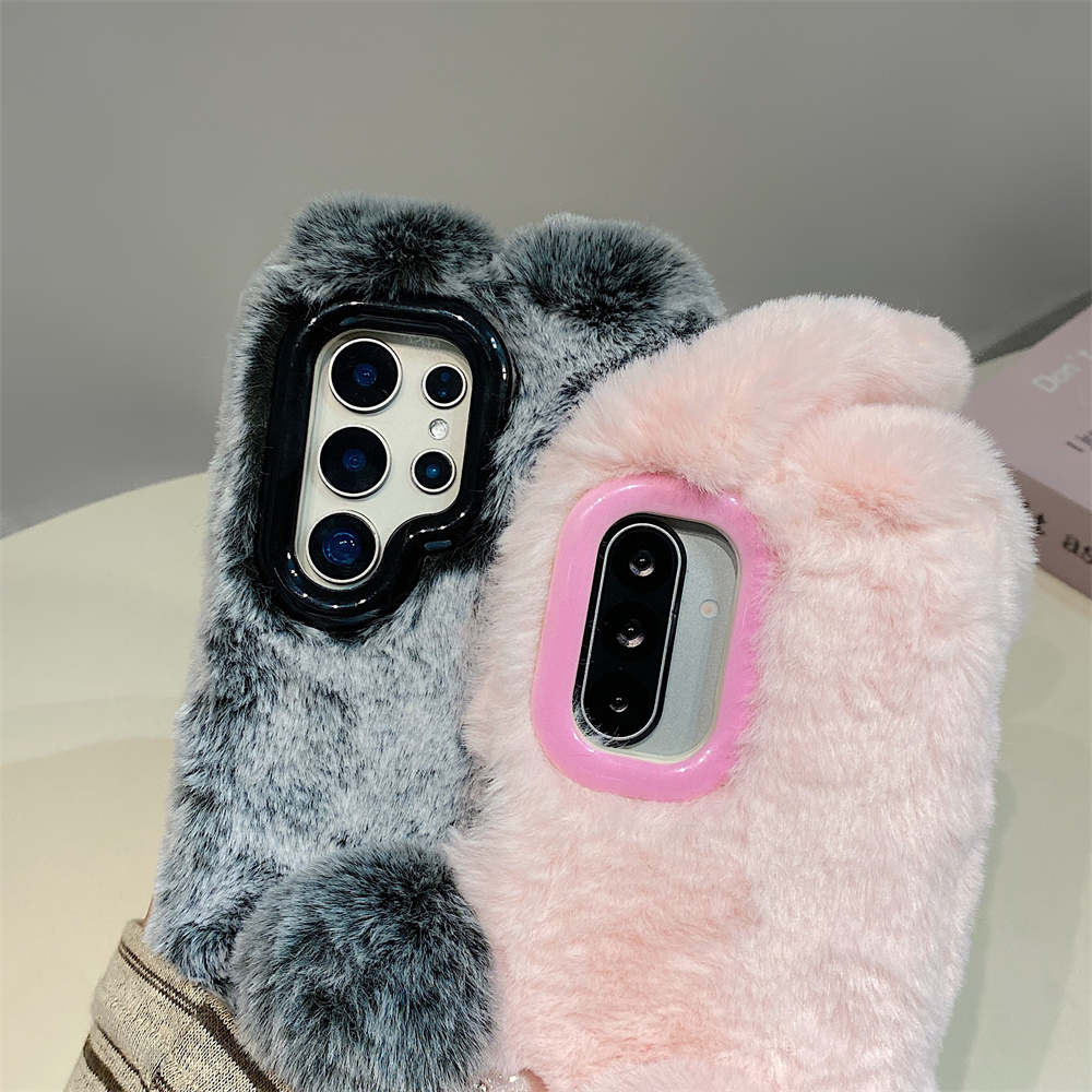 Cute Rabbit Ears Fluffy Stand  - đánh giá và giá Phone Cases Cute