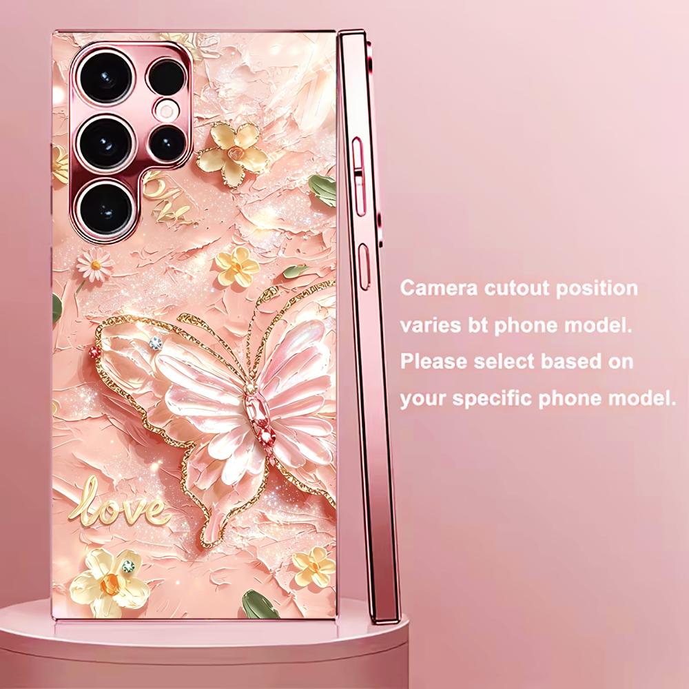 Pink Glitter Butterfly Fashion - đánh giá và giá Phone Cases Quad Lock