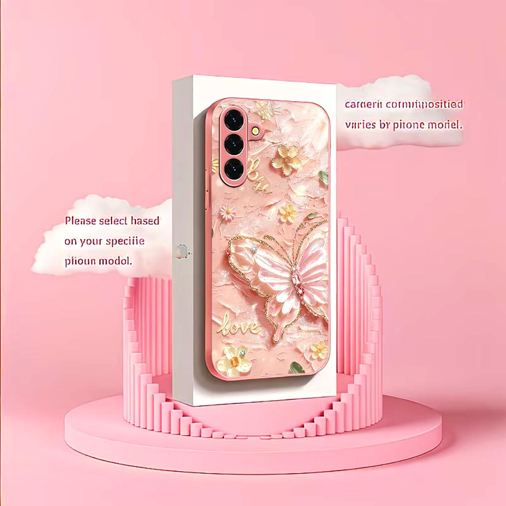 Pink Glitter Butterfly Fashion - đánh giá và giá Phone Cases Quad Lock