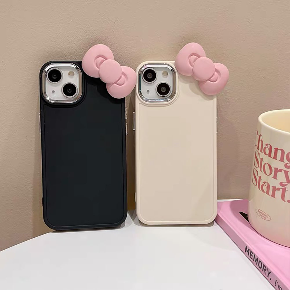 Simple pink bow silicone phone - đánh giá và giá Phone Cases Junk
