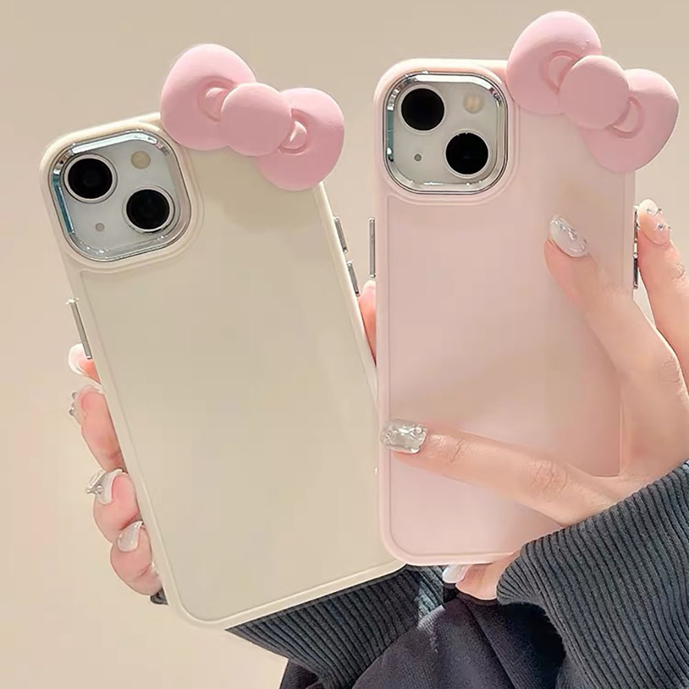 Simple pink bow silicone phone - đánh giá và giá Phone Cases Junk